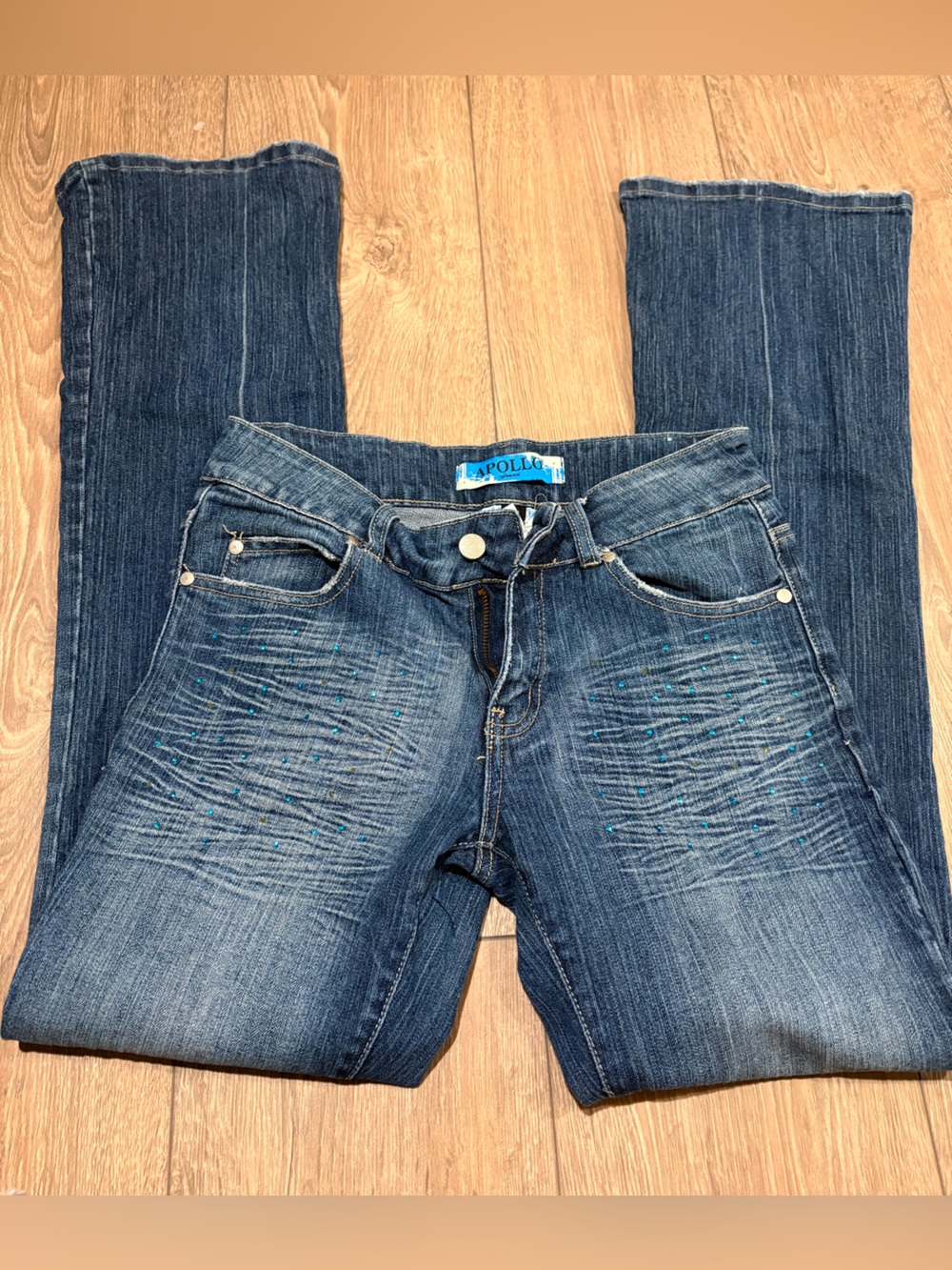 Apollo Jeans Women's Dark Blue Skinny Jeans with Turquoise Accents